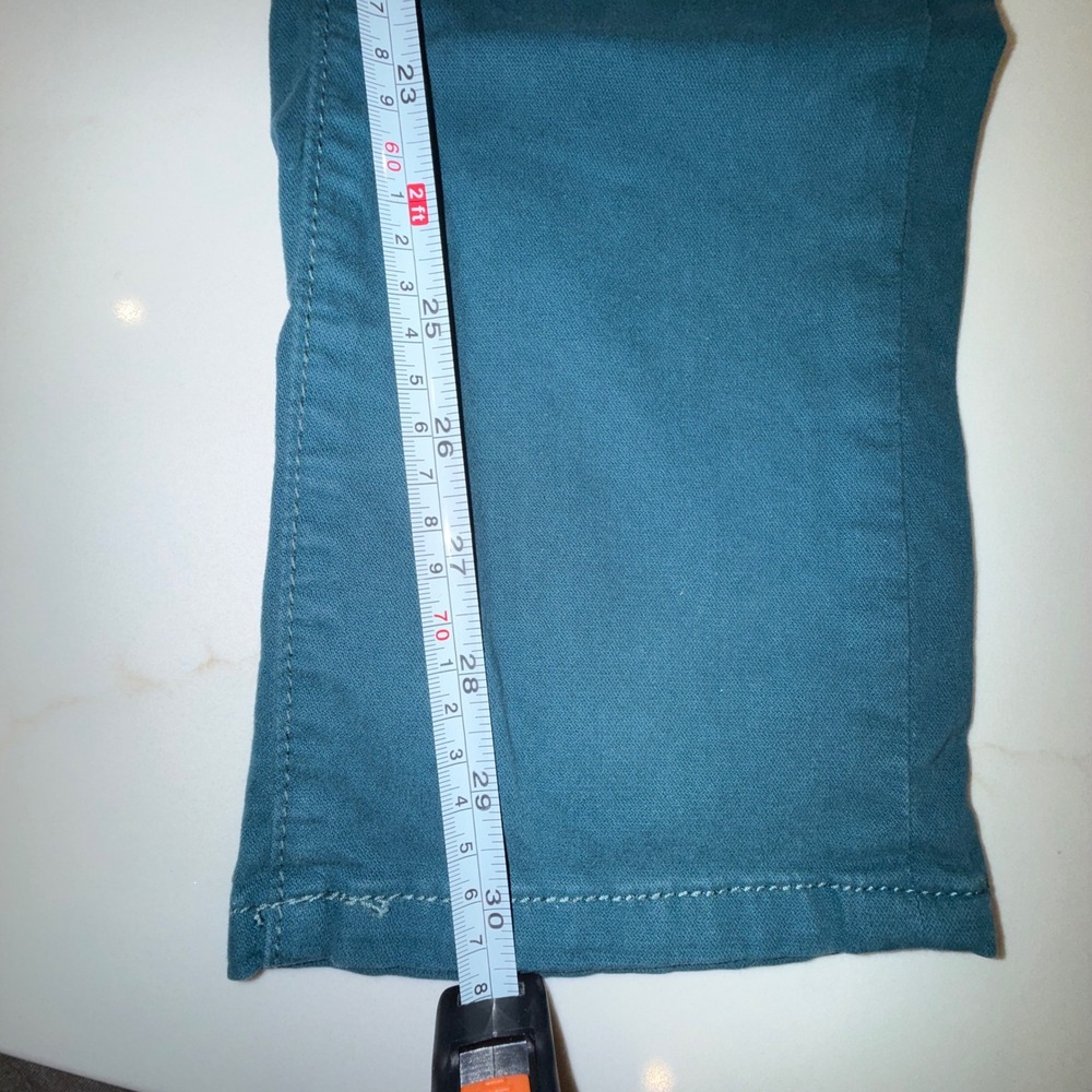 Pilcro and the Letterpress Stet Slim Straight Teal Pants Size 26 - Picture 4 of 5